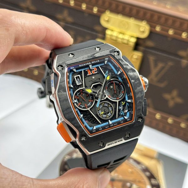 Đồng Hồ Richard Mille RM65-01 Vỏ Carbon Dây Cao Su Replica Cao Cấp 44,5×49,9mm (1)