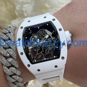 Đồng Hồ Richard Mille Tinh Chỉnh Độc Quyền RM055 Bubba Watson Gốm Trắng & Chuyển Động Vaucher 42,7x49,9mm (12)