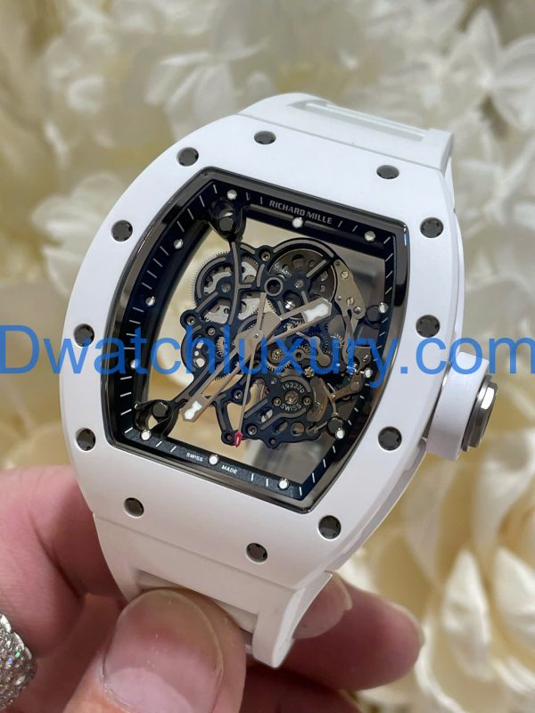Đồng Hồ Richard Mille Tinh Chỉnh Độc Quyền RM055 Bubba Watson Gốm Trắng & Chuyển Động Vaucher 42,7x49,9mm (12)