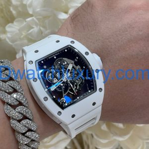 Đồng Hồ Richard Mille Tinh Chỉnh Độc Quyền RM055 Bubba Watson Gốm Trắng & Chuyển Động Vaucher 42,7x49,9mm (12)