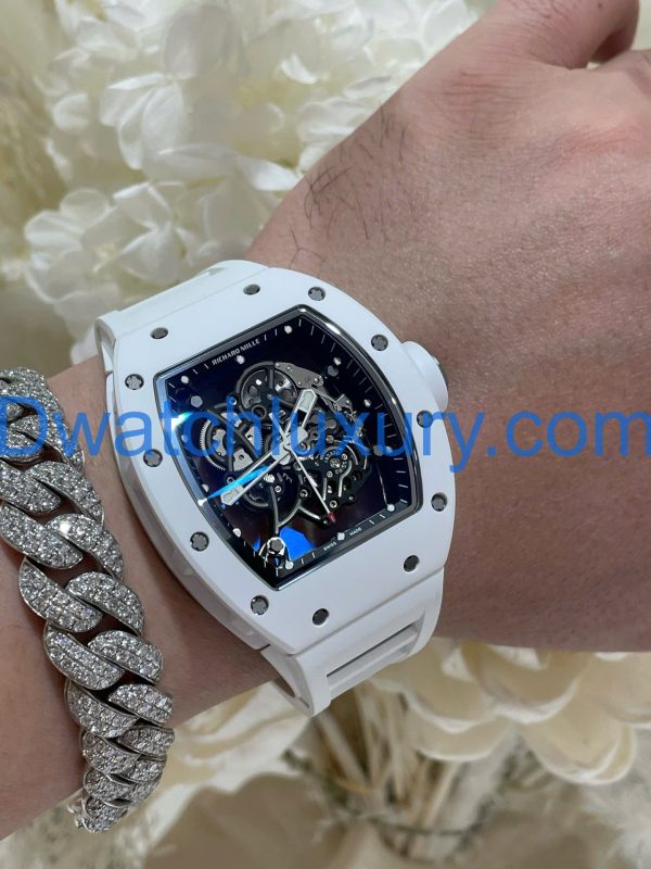 Đồng Hồ Richard Mille Tinh Chỉnh Độc Quyền RM055 Bubba Watson Gốm Trắng & Chuyển Động Vaucher 42,7x49,9mm (12)