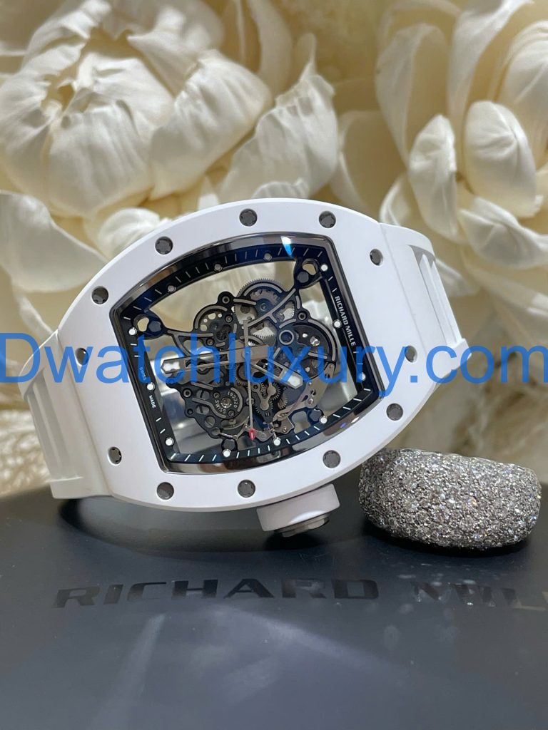 Đồng Hồ Richard Mille Tinh Chỉnh Độc Quyền RM055 Bubba Watson Gốm Trắng & Chuyển Động Vaucher 42,7x49,9mm (12)