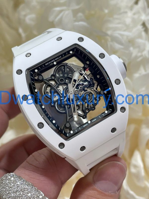 Đồng Hồ Richard Mille Tinh Chỉnh Độc Quyền RM055 Bubba Watson Gốm Trắng & Chuyển Động Vaucher 42,7x49,9mm (12)