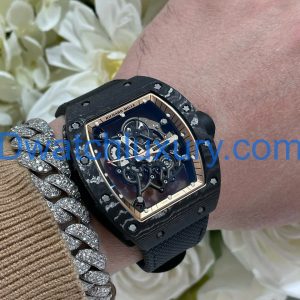 Đồng Hồ Richard Mille Tuỳ Chỉnh Độc Quyền RM055 Bubba Watson Carbon NTPT & Chuyển Động Vaucher 42,7x49,9mm (1)