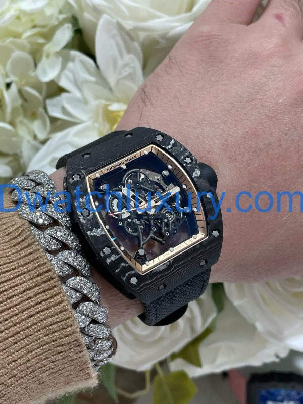 Đồng Hồ Richard Mille Tuỳ Chỉnh Độc Quyền RM055 Bubba Watson Carbon NTPT & Chuyển Động Vaucher 42,7x49,9mm (1)