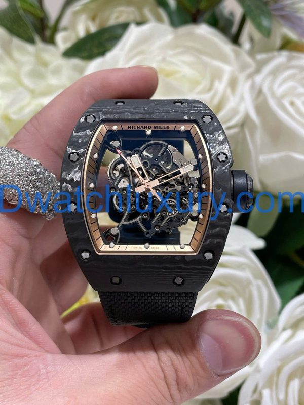 Đồng Hồ Richard Mille Tuỳ Chỉnh Độc Quyền RM055 Bubba Watson Carbon NTPT & Chuyển Động Vaucher 42,7x49,9mm (1)