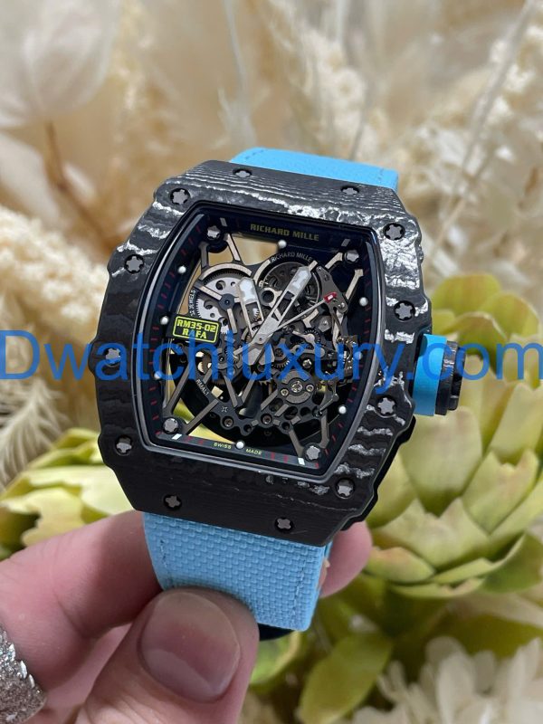 Đồng Hồ Richard Mille Tuỳ Chỉnh Độc Quyền RM35-02 Automatic Rafael Nadal Carbon & Chuyển Động Vaucher 44,5x49,94mm (9)