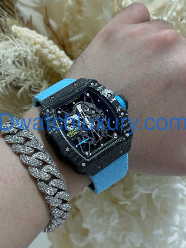 Đồng Hồ Richard Mille Tuỳ Chỉnh Độc Quyền RM35-02 Automatic Rafael Nadal Carbon & Chuyển Động Vaucher 44,5x49,94mm (9)