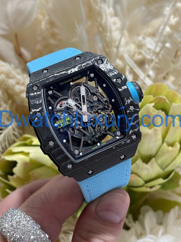 Đồng Hồ Richard Mille Tuỳ Chỉnh Độc Quyền RM35-02 Automatic Rafael Nadal Carbon & Chuyển Động Vaucher 44,5x49,94mm (9)