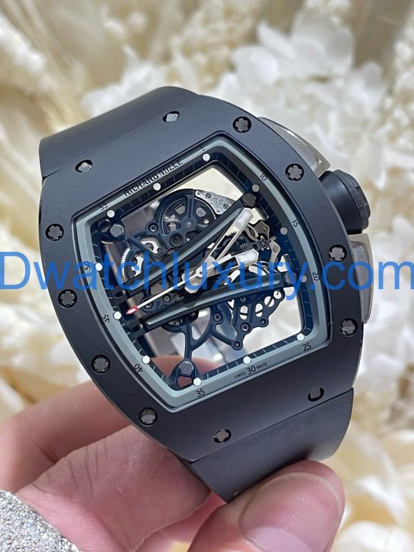 Đồng Hồ Richard Mille Tuỳ Chỉnh Độc Quyền RM61-01 Yohan Blake Gốm Đen Chuyển Động Vaucher 42,7x50,2mm (1)