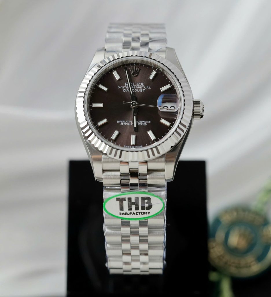 Đồng Hồ Rolex DateJust Chế Tác Mặt Số Xám Tối Dây Jubilee Xưởng THB 31mm (2)