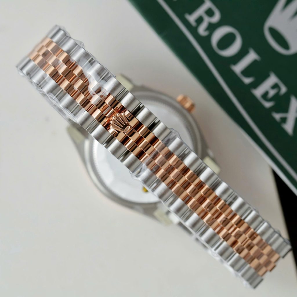 Đồng Hồ Rolex DateJust Nữ Chế Tác Mặt Hồng Cọc Số Đính Đá Xưởng THB 31mm (2)