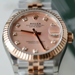 Đồng Hồ Rolex DateJust Nữ Chế Tác Mặt Hồng Cọc Số Đính Đá Xưởng THB 31mm (2)