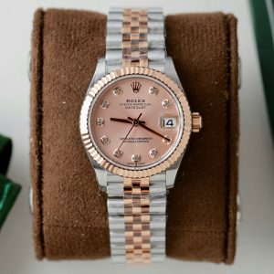 Đồng Hồ Rolex DateJust Nữ Chế Tác Mặt Hồng Cọc Số Đính Đá Xưởng THB 31mm (2)