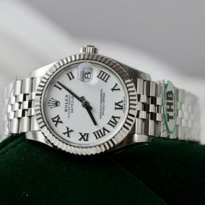 Đồng Hồ Rolex DateJust Rep 11 Cao Cấp Mặt Trắng Cọc Số La Mã Xưởng THB 31mm (2)