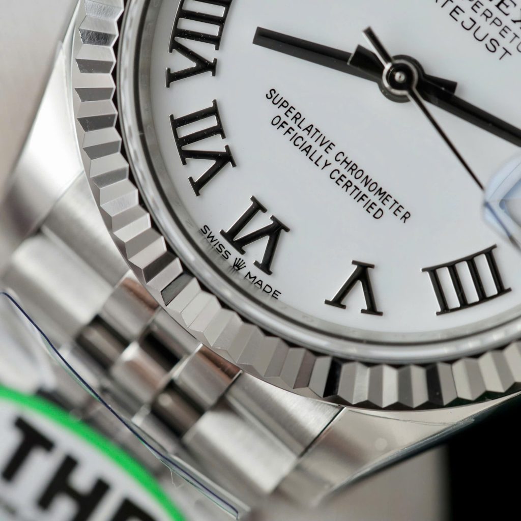 Đồng Hồ Rolex DateJust Rep 11 Cao Cấp Mặt Trắng Cọc Số La Mã Xưởng THB 31mm (2)