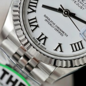 Đồng Hồ Rolex DateJust Rep 11 Cao Cấp Mặt Trắng Cọc Số La Mã Xưởng THB 31mm (2)