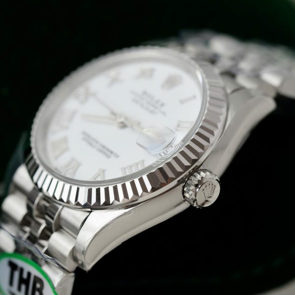 Đồng Hồ Rolex DateJust Rep 11 Cao Cấp Mặt Trắng Cọc Số La Mã Xưởng THB 31mm (2)