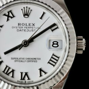 Đồng Hồ Rolex DateJust Rep 11 Cao Cấp Mặt Trắng Cọc Số La Mã Xưởng THB 31mm (2)