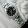 Đồng Hồ Rolex DateJust Replica Cao Cấp Mặt Đen Cọc Số La Mã Xưởng THB 31mm (2)