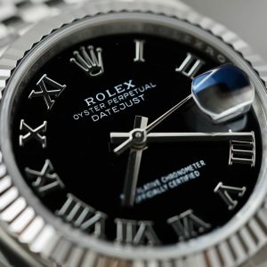 Đồng Hồ Rolex DateJust Replica Cao Cấp Mặt Đen Cọc Số La Mã Xưởng THB 31mm (2)