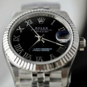 Đồng Hồ Rolex DateJust Replica Cao Cấp Mặt Đen Cọc Số La Mã Xưởng THB 31mm (2)