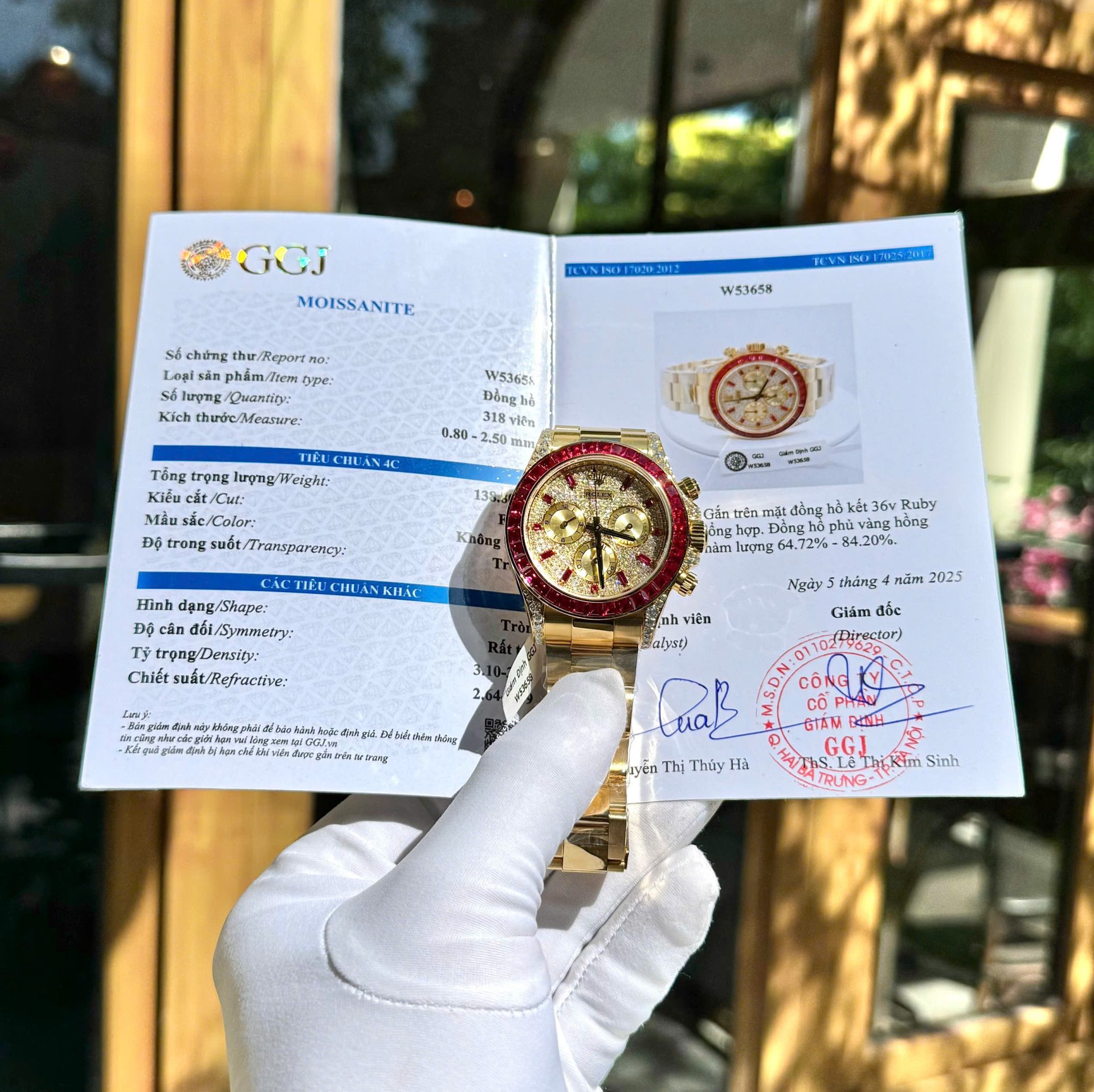 Đồng Hồ Rolex Daytona 126598TRU Bọc Vàng Thật + Ruby + Kim Cương Tổng Hợp Chế Tác 40mm (2)