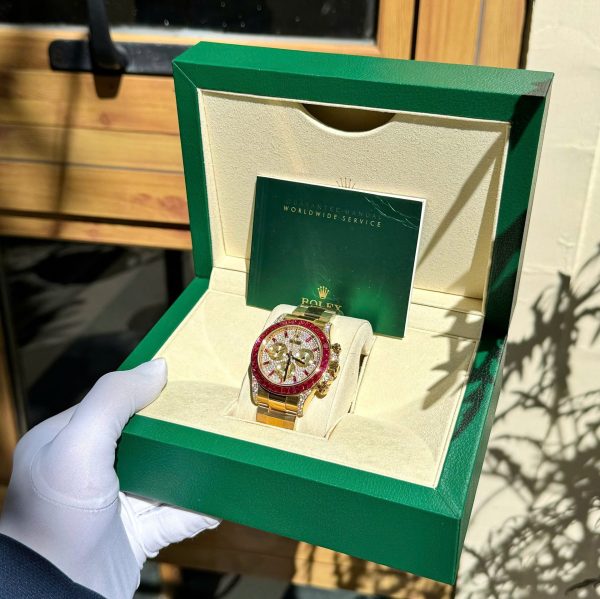Đồng Hồ Rolex Daytona 126598TRU Bọc Vàng Thật + Ruby + Kim Cương Tổng Hợp Chế Tác 40mm (2)