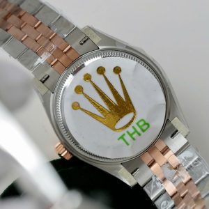 Đồng Hồ Rolex Nữ DateJust Rep 11 Demi Vàng Hồng Mặt Xám Xưởng THB 31mm (2)