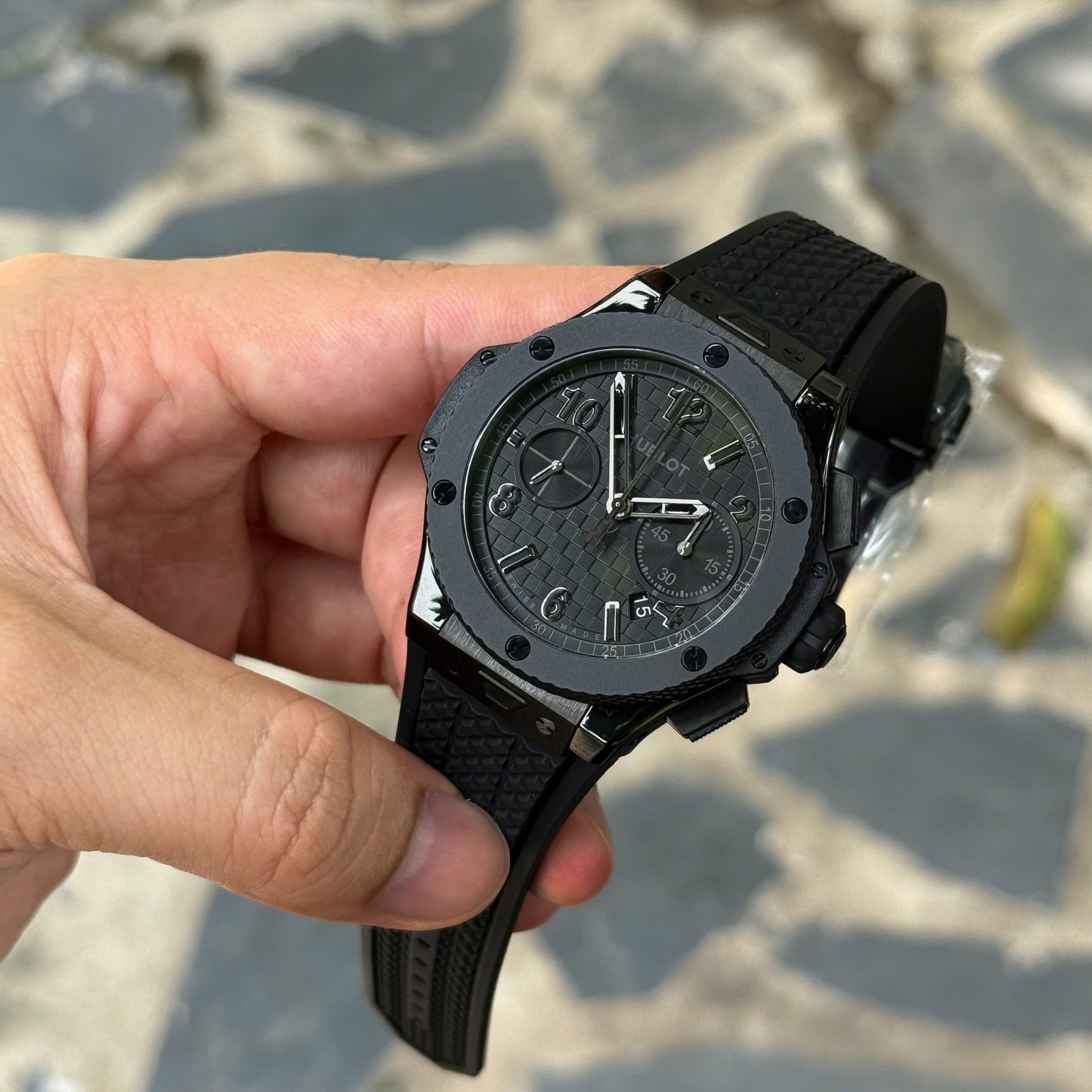 Đồng Hồ Hublot Nam Rep 11 Big Bang 20th Anniversary Chronograph Ceramic Xưởng BBA 43mm (10)