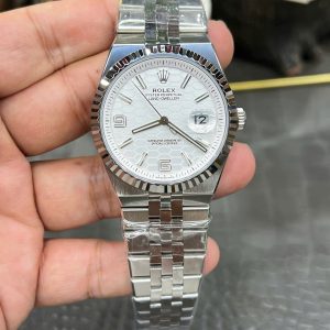 Đồng Hồ Nam Replica 11 Rolex Land-Dweller 127334 Mặt Trắng Họa Tiết Tổ Ong 40mm (2)