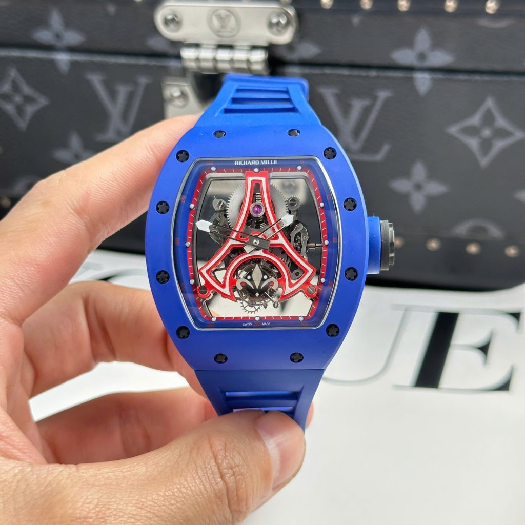 Đồng Hồ Richard Mille Chế Tác RM52-03 Paris Saint-Germain Vỏ Ceramic Màu Xanh 42 (2)