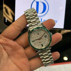 Đồng Hồ Rolex Day-Date Nam Replica 11 Đính Kim Cương Tổng Hợp Trọng Lượng 200 Gram 40mm (2)
