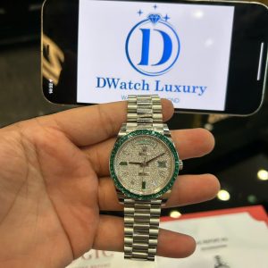Đồng Hồ Rolex Day-Date Nam Replica 11 Đính Kim Cương Tổng Hợp Trọng Lượng 200 Gram 40mm (2)