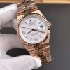 Đồng Hồ Rolex Replica 11 Land-Dweller 127335 Mạ Vàng Hồng Mặt Trắng Họa Tiết Tổ Ong 40mm (6)