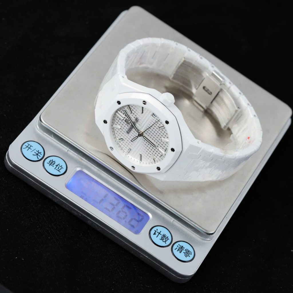 Đồng Hồ Audemars Piguet 15500 Chế Tác Vỏ Gốm Trắng Máy Cơ Thụy Sỹ Xưởng APS 41mm (2)