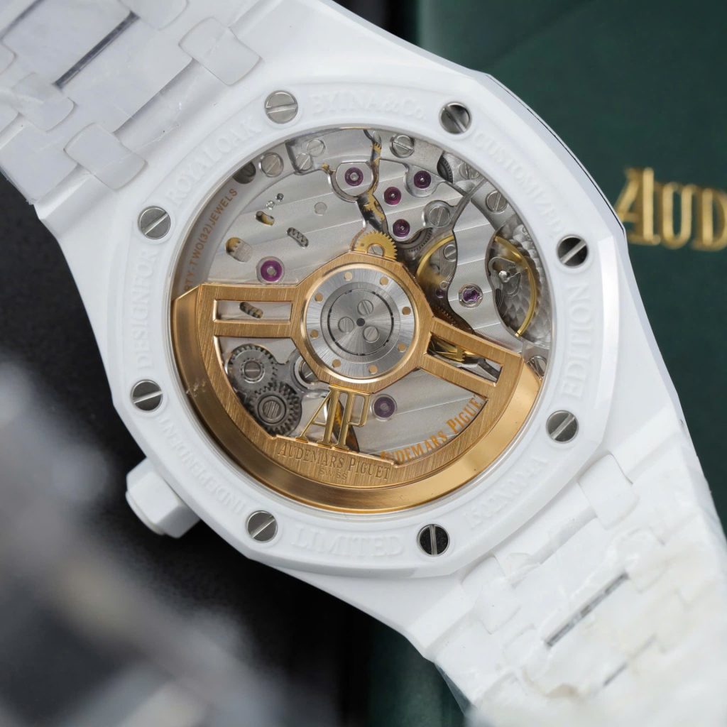 Đồng Hồ Audemars Piguet 15500 Chế Tác Vỏ Gốm Trắng Máy Cơ Thụy Sỹ Xưởng APS 41mm (2)