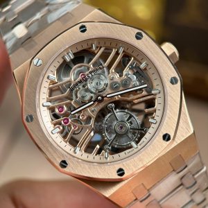 Đồng Hồ Audemars Piguet Replica 11 Royal Oak Tourbillon 26735 Mặt Lộ Cơ Mạ Vàng Hồng 41mm (11)