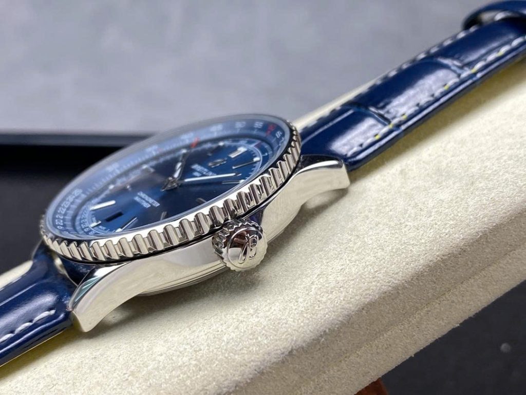 Đồng Hồ Breitling Nivitimer Replica 11 Nam Mặt Xanh Dương Dây Da 41mm (2)