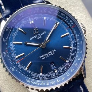 Đồng Hồ Breitling Nivitimer Replica 11 Nam Mặt Xanh Dương Dây Da 41mm (2)
