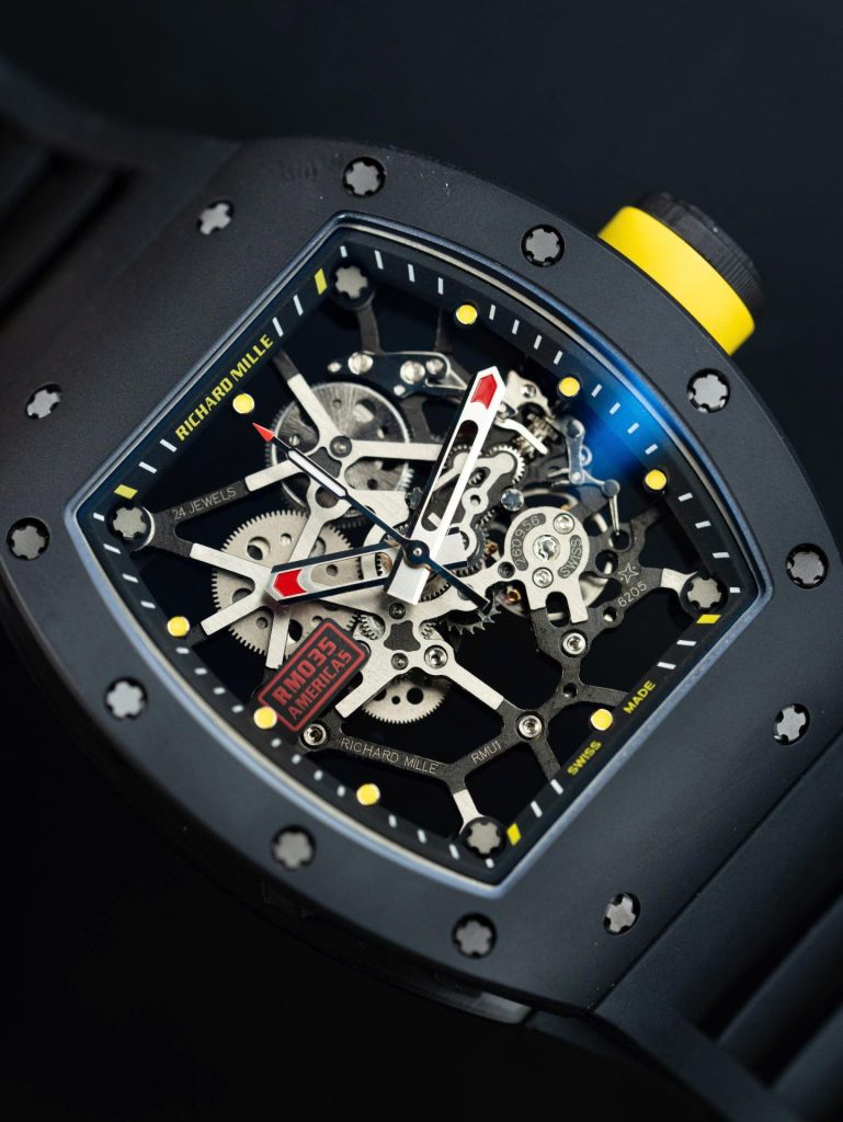 Đồng Hồ Richard Mille Chế Tác RM035 Americas Toro Vỏ Gốm Đen Dây Cao Su Xưởng ZF 40x48mm (2)