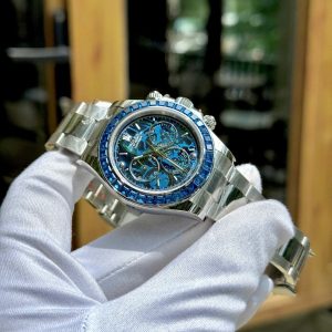 Đồng Hồ Rolex Replica Cao Cấp Daytona Arolla Challenge Đính Đá Màu Xanh Blue 40mm (2)