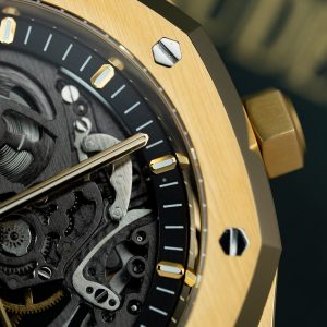 Đồng Hồ Audemars Piguet Rep 11 Royal Oak Openworked 15407 Mạ Vàng Mặt Lộ Cơ Nhà Máy THB 41mm (2)