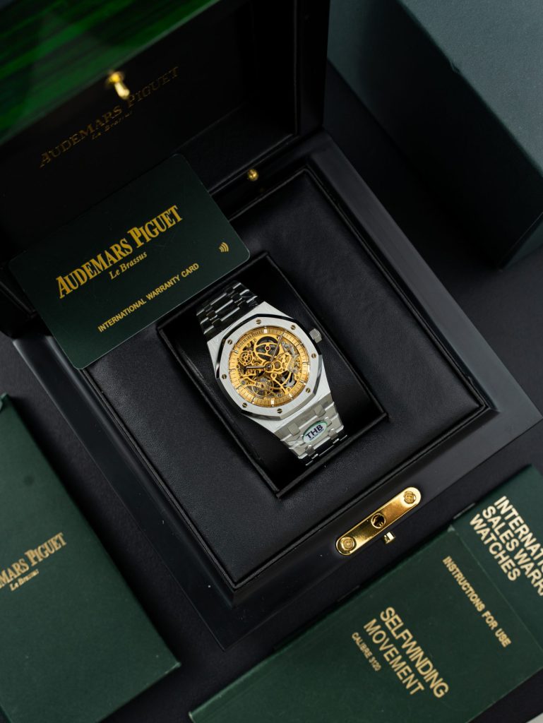 Đồng Hồ Audemars Piguet Replica 11 Royal Oak Openworked 15407 Mặt Màu Vàng Lộ Cơ Xưởng THB 41mm (2)