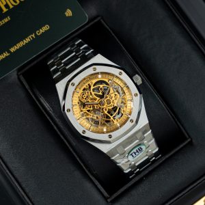 Đồng Hồ Audemars Piguet Replica 11 Royal Oak Openworked 15407 Mặt Màu Vàng Lộ Cơ Xưởng THB 41mm (2)