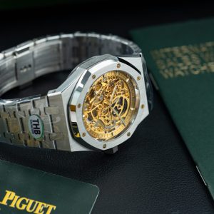 Đồng Hồ Audemars Piguet Replica 11 Royal Oak Openworked 15407 Mặt Màu Vàng Lộ Cơ Xưởng THB 41mm (2)