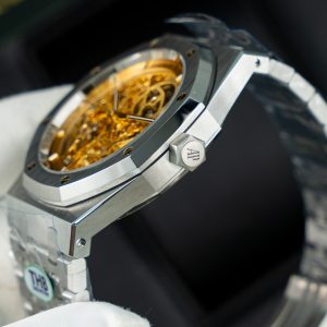 Đồng Hồ Audemars Piguet Replica 11 Royal Oak Openworked 15407 Mặt Màu Vàng Lộ Cơ Xưởng THB 41mm (2)