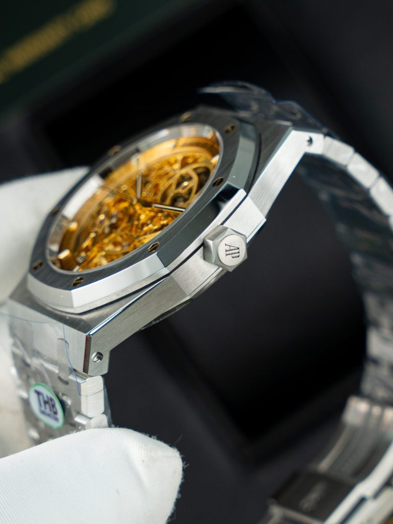 Đồng Hồ Audemars Piguet Replica 11 Royal Oak Openworked 15407 Mặt Màu Vàng Lộ Cơ Xưởng THB 41mm (2)