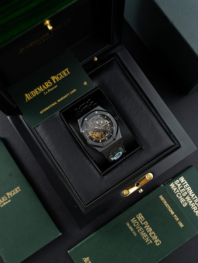 Đồng Hồ Audemars Piguet Replica Cao Cấp Royal Oak 15416 Mặt Lộ Cơ Vỏ Gốm Đen Xưởng THB 41mm (2)