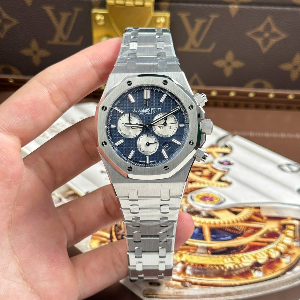 Đồng Hồ Audemars Piguet Royal Oak 26331 Chronograph Replica 11 Mặt Xanh Blue Máy Cơ Thụy Sỹ Xưởng APS 41mm (2)